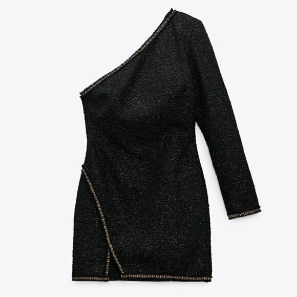 ZARA ASYMMETRIC MINI DRESS - Picture 13 of 16